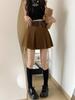 Petite Women's Retro Hong Kong Style Pleated Skirt with Waist-Cinch Belt