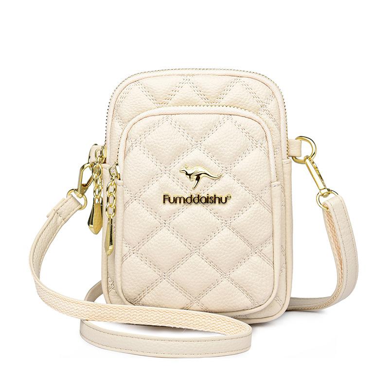 Special Fashion New Diamond Mobile Phone Bag Soft Leather Texture Casual Oblique Span Bag Women