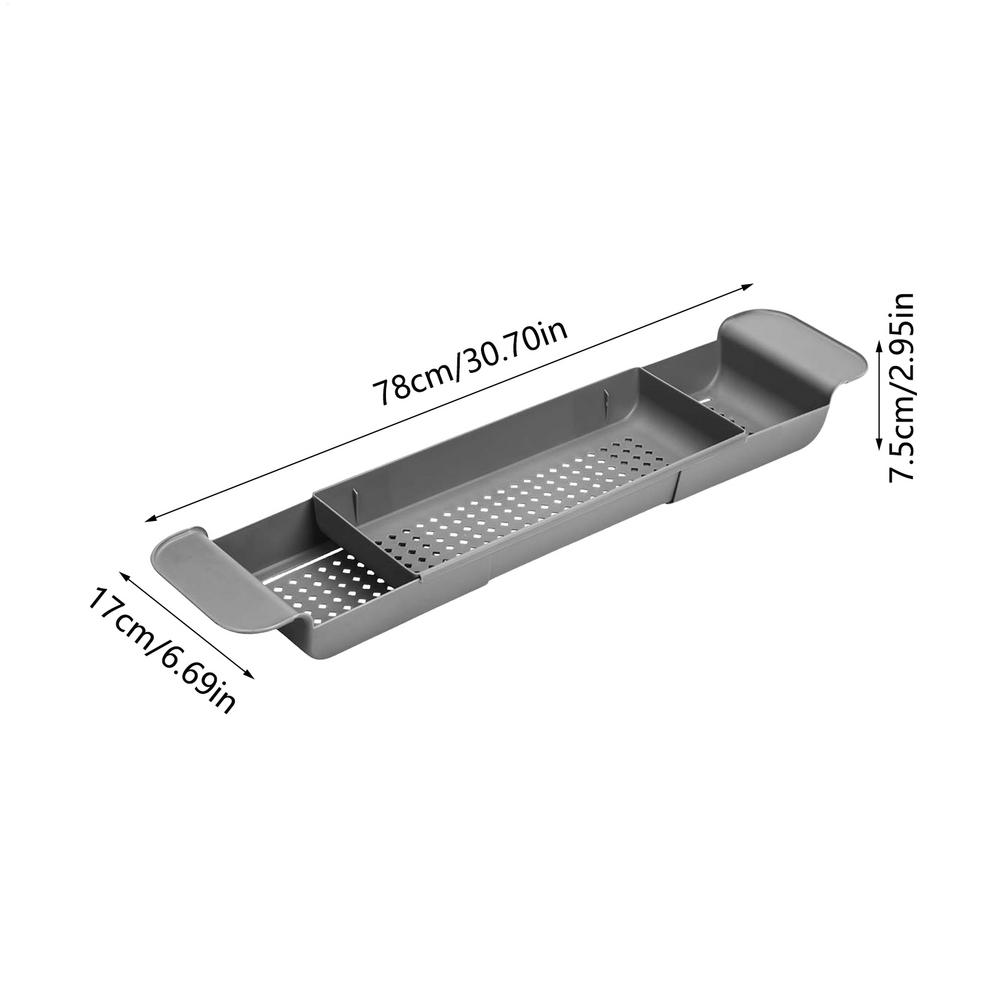 

Bathtub Shelf Extendable Bathroom Bathtub Tray Shower Caddy Bath Tub Rack Towel Book Holder Storage Organizer Accessories сірий колір