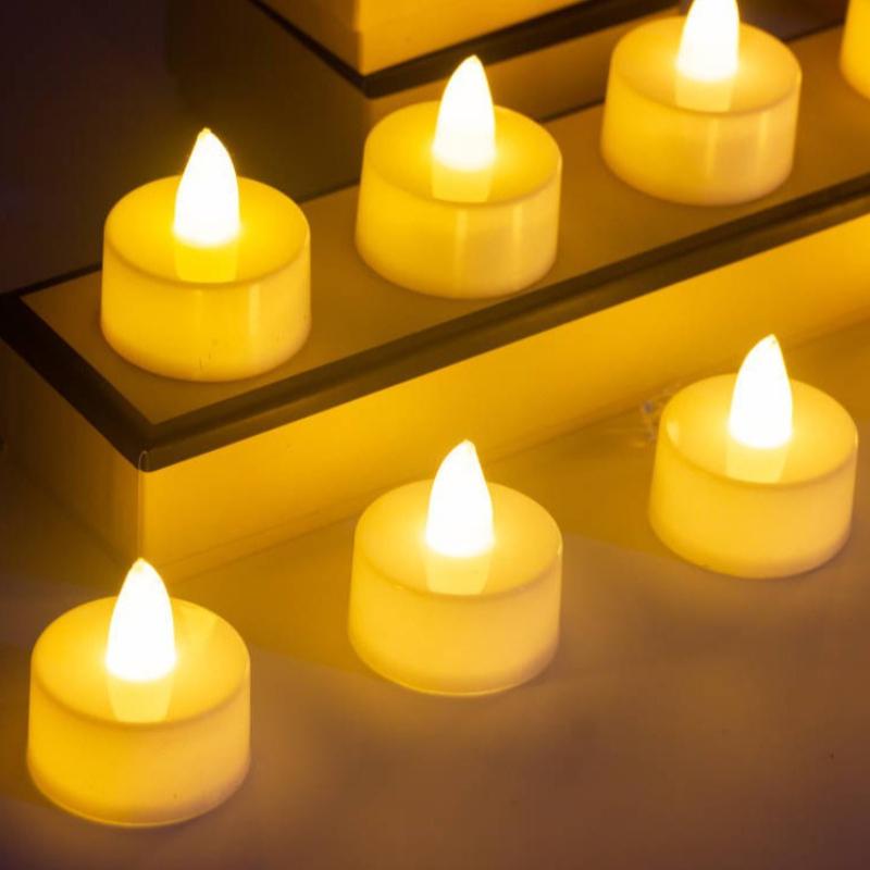

24/6x Led Candle Battery-Power Tealight Flameless Electronic Candles Christmas Wedding Party Decoration Table Lamp Warm Light 24PCS теплим білим кольором