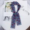 Korean Leopard Printed Skinny Scarf Women Soft Double Sided Neckerchief Hairband Lady Headband Bagscarf Female Neck Tie
