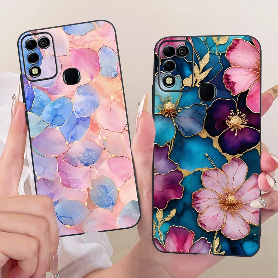 For Infinix Hot 11 Play Case Stylish Butterfly Tree Painted Cover Soft TPU Phone Case For Infinix Hot 10 Play X688C X688B Fundas