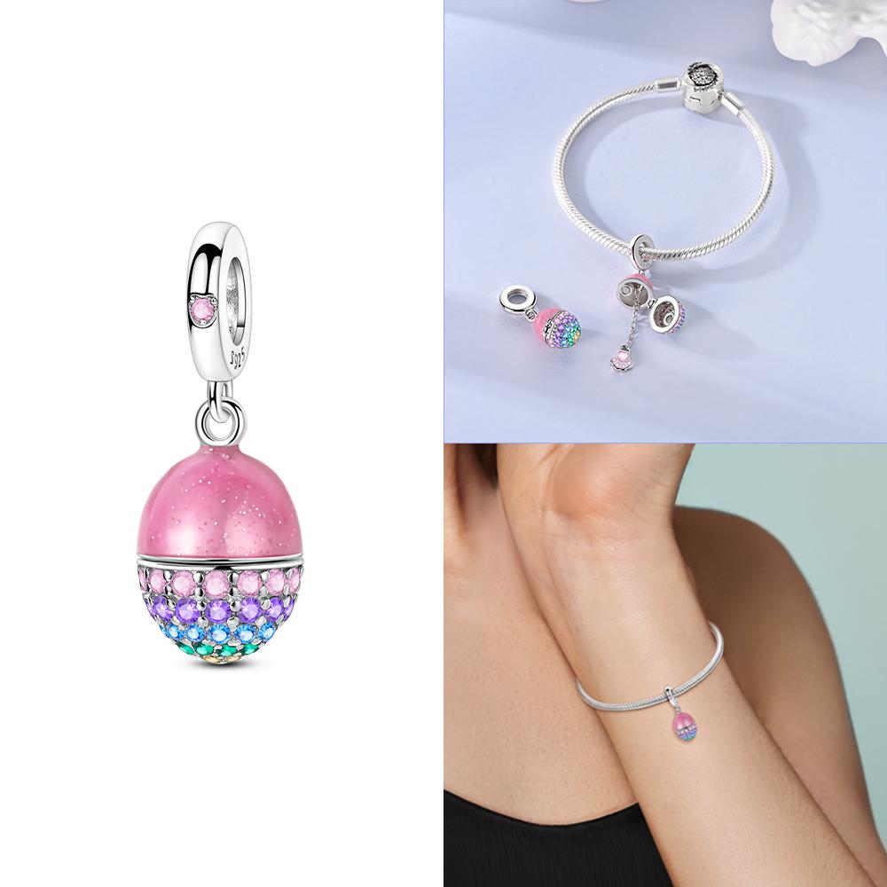 Broken Bird Egg Dragon Eggs In Blue Ice Beads Charms Fit Bracelet Diy Friend Gift Children'S Day Diy Necklace Women