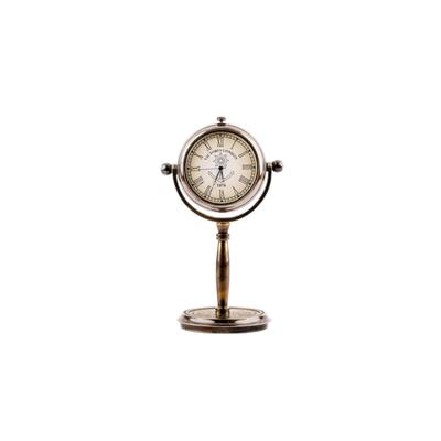 Victorian London Brass Desk Clock 5-Inch Solid Brass Engraved Table Watch Antique Black Home & Office Decor