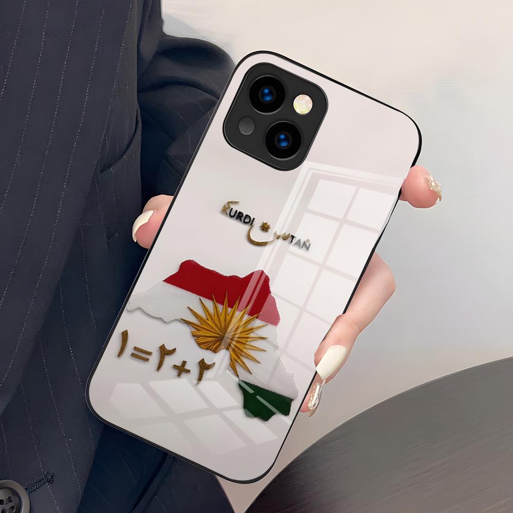 

Kurdistan Flag Phone Case For IPhone 17 Pro Max 15 Pro 16 14 Plus 12 13 Mini 11 Pro Shockproof Glass Cover iPhone13