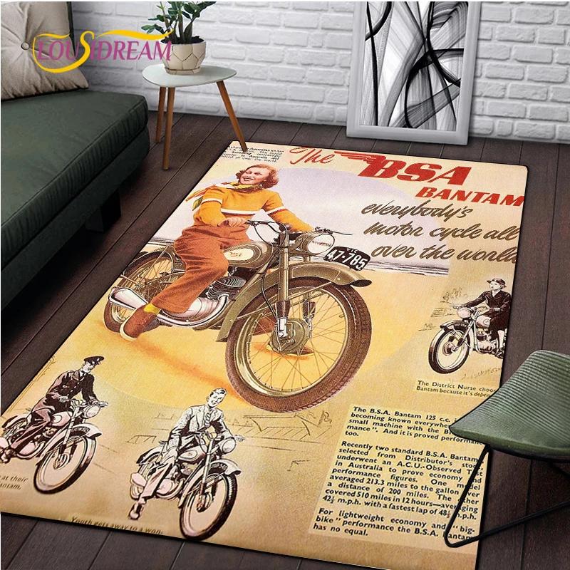 Tappeto retrò da moto, tappetino antiscivolo per grandi porte, zerbino da bagno per soggiorno, camera da letto, ingresso, decorazione per la casa