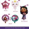 6Pcs Gabby Doll Aluminum Foil Balloon Birthday Party Balloon For Party Supplies