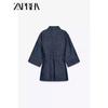 Zaprha 2025 New Arrival Retro Casual Drawstring Waist Long Sleeves Linen Blended Shirt Waist Slim Looking 2885454