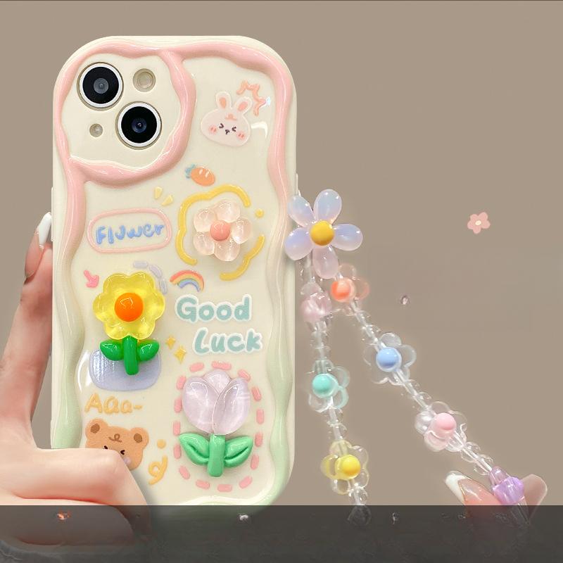 

Подходит для Apple 14 Чехол для мобильного телефона iPhone 13promax Прозрачный силиконовый 11/12mini Трехмерная кукольная цепочка iPhone 11 Pro