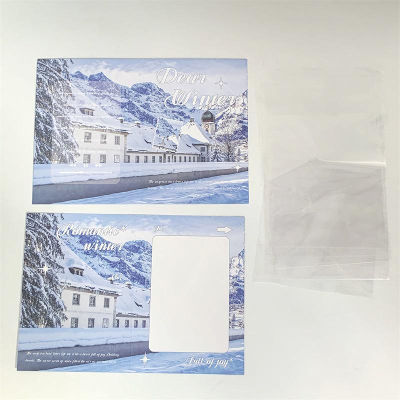 

Оригинальный набор складных поздравительных открыток с пейзажем, с сообщением и подарочной упаковкой Folded card opp bag (10.6x14cm))