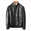 Mens PU Leather Jacket Stand Collar Slim Fit Casual Coat Teens Trendy Streetwear