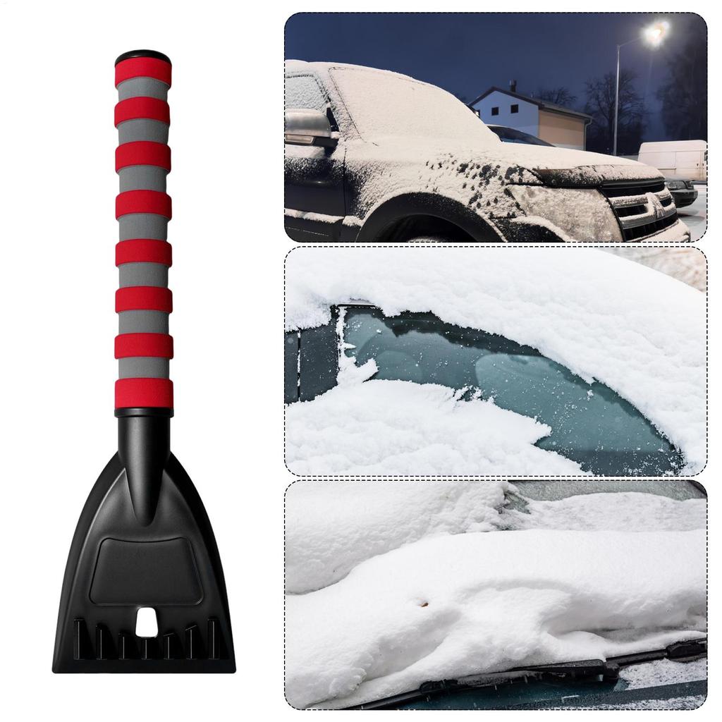 Windshield Scraper Portable Ergonomic Auto Supplies With Silicone Handle Lightweight Snow Shovels For Truck SUV Vehicle Roof
