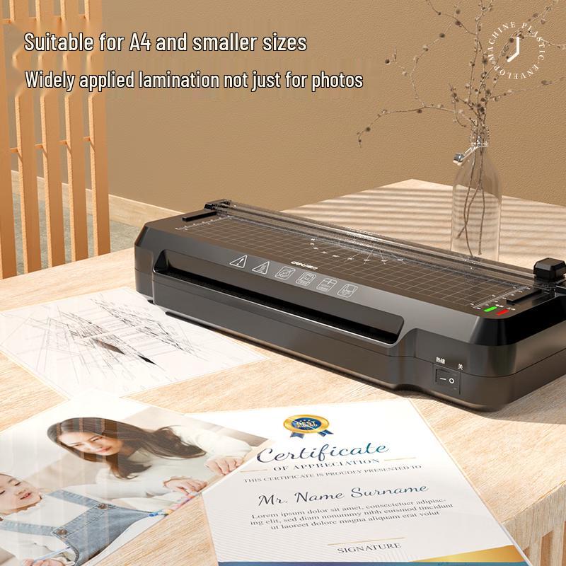 Deli A4 Laminator with Built-in Paper Trimmer CN Plug (adapter Included)