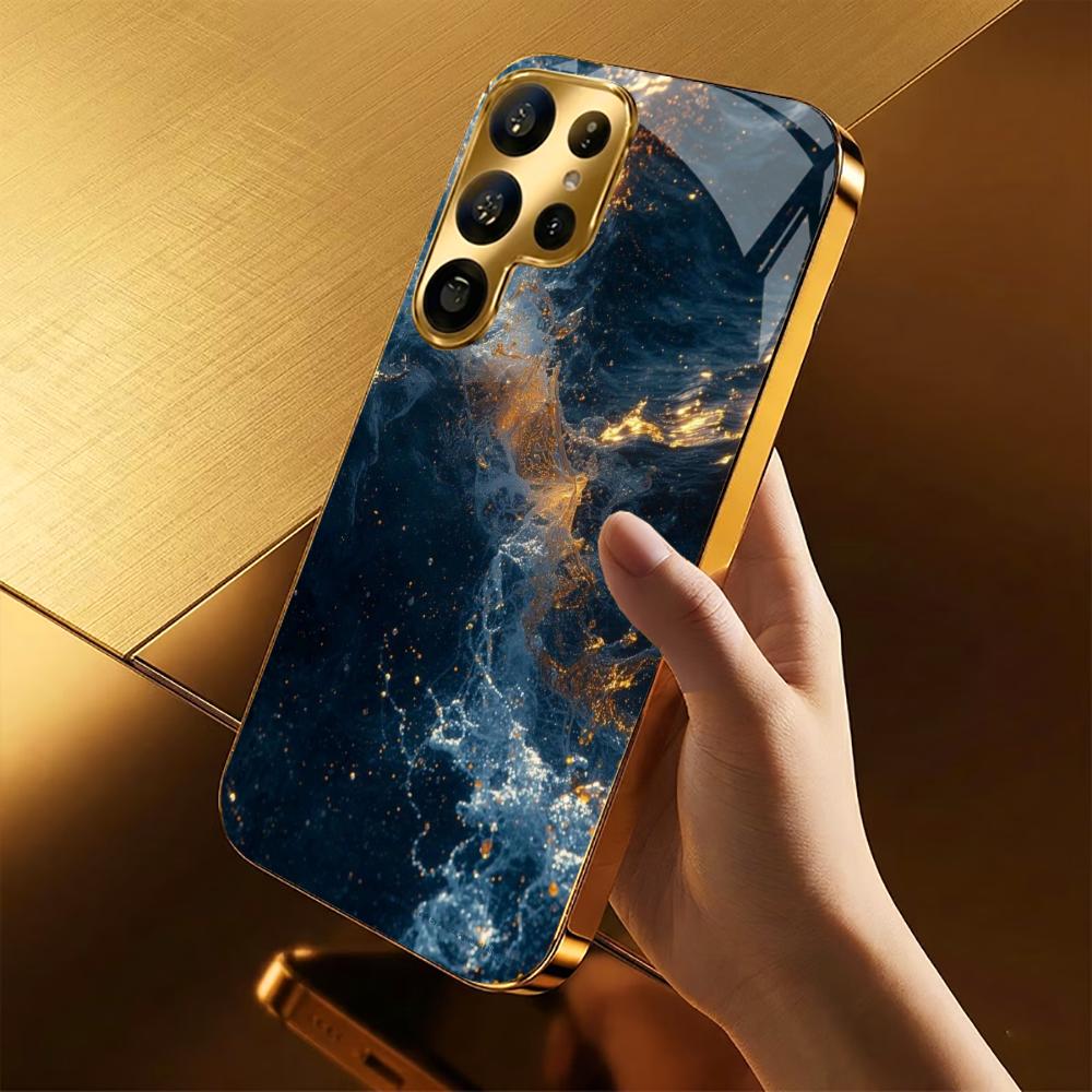 Nebula Luxurious High-end PhoneCase Electroplated Glass PhoneCase for Samsung Galaxy S26 S25 S24 S23 S22 S21 FE,Ultra,Plus