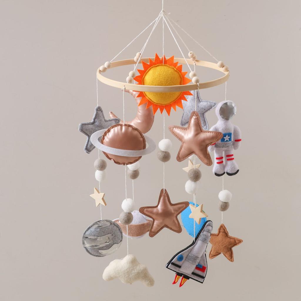 Giostrina da Lettino per Bambini Simpatico Aeroplano Farfalla Sonagli per Bambini Culla Camera da Letto Decorazione da Appendere Rotazione Musicale Giocattoli per la Prima Infanzia