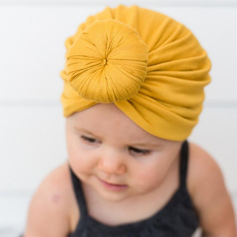 New Baby Products Children's Headscarf Hat Baby Solid Color Knotted Indian Pullover Hat Dome