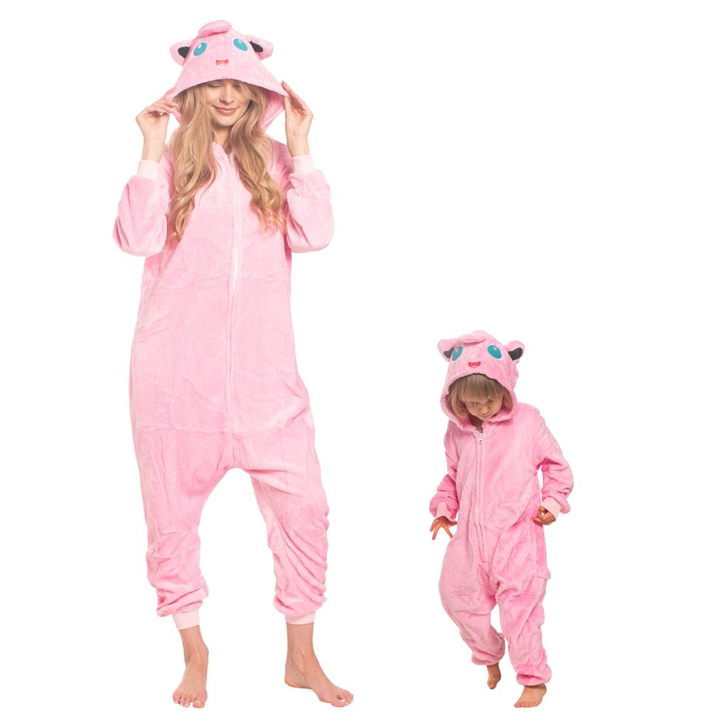 Pyjama pour enfants costume kigurumi onesie jiggly puff pokemon rose 105-115