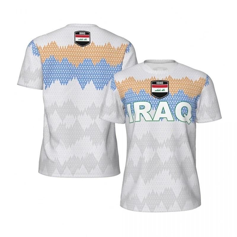 IRAQ Flag 3D Print Sport Quick Dry Breathable Men T-Shirt Outdoor Football Jersey Team Fan Loose Short Sleeve Summer Top