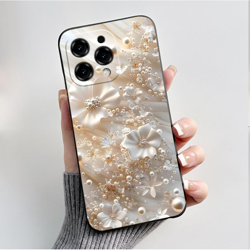 Printed Phone Case For DooGee N55/N55 Plus/N55 Pro Funda Capa Soft Silicone Black Shell Cover Cute Flower Cartoon Casing Coque