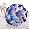 1pc White Nine Tailed Fox Automatic Opening and Closing Umbrella - Suitable for Various Occasions, Outdoor Activities, Lightweight and Durab