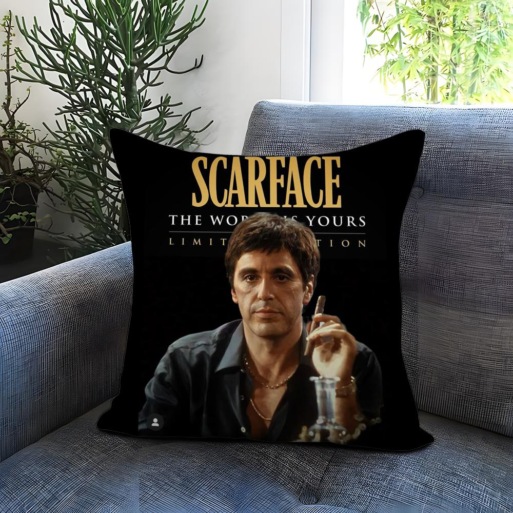 movies S-Scarface Cushion Cover Comfortable Reversible Pillow Cover Ideal for Car Sofa Bedroom & Beyond