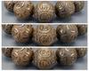Ishigai Namu Amida Buddha Precision Carving 20mm Shade Sunken Wood Bracelet Wooden Prayer Beads