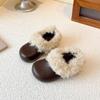 Winter-Plüschschuhe im Birkenstock-Stil für Mädchen: Warme Baumwoll-Hausschuhe mit dickem Sohle und Samt