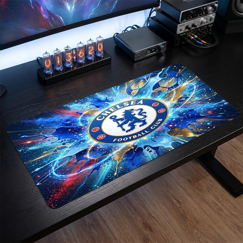 Tappetino per Mouse Grande Stampato Chelsea FC, Tappetino da Scrivania Gaming Morbido in Gomma Antiscivolo per Decorazione Ufficio Laptop Computer