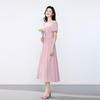 JOY SPEAKER Square-Neck Slimming Midi Dress