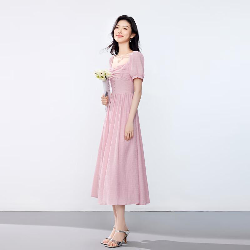 JOY SPEAKER Square-Neck Slimming Midi Dress