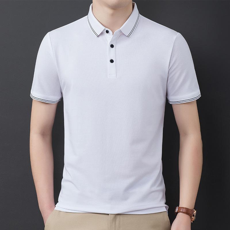

Мужская летняя новая мужская рубашка-поло с короткими рукавами в Корейском стиле, модная повседневная однотонная свободная рубашка с лацканами с короткими рукавами для молодых мужчин XXXXL