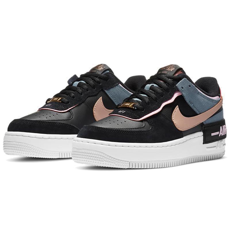 Nike Sneakers da Donna Air Force 1 Low Shadow Nere Rosa Artico Chiaro Rosso Argilla CU5315-001
