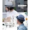 [Nakota] Home Wash Short Mannish Straw Hat, Men's & Women's, UV Protection, Size M (approx. 58cm), Navy (15)