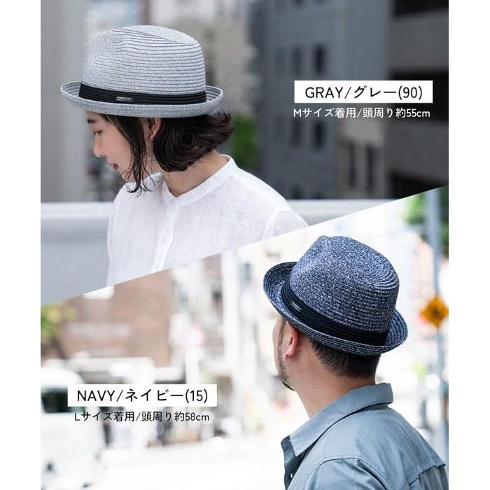 [Nakota] Home Wash Short Mannish Straw Hat, Men's & Women's, UV Protection, Size M (approx. 58cm), Navy (15)