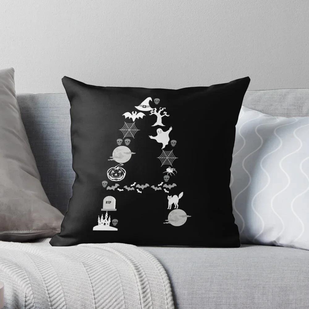 Decorative Modern Living Room Sofa Home Pillow Case Cushion Coversx Halloween  Fall  Blcak  Fear Skeleton