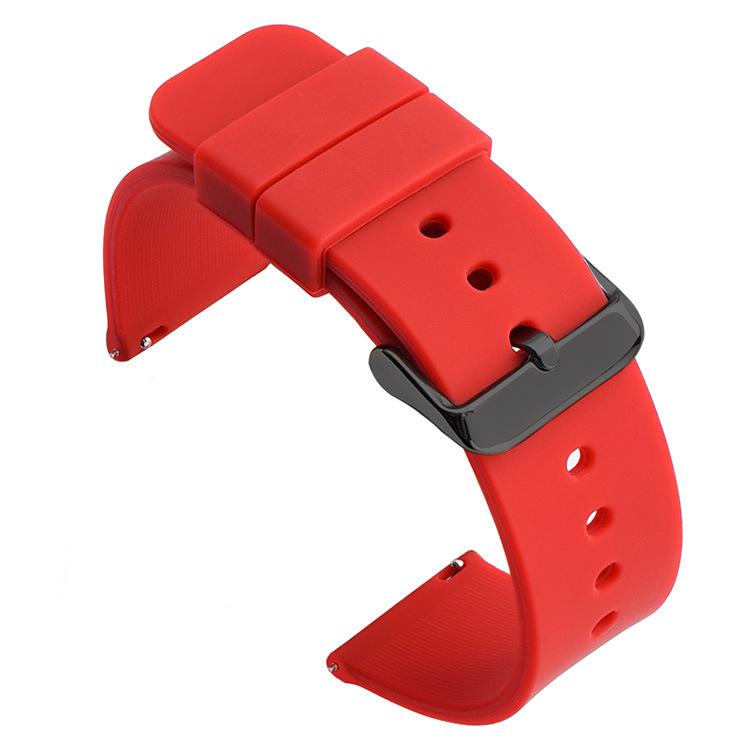 14mm 16mm 18mm 19mm 20mm 21mm 22mm 24mm Liberación Rápida Correa de Reloj de Silicona Suave Pulsera de Goma Impermeable de Repuesto