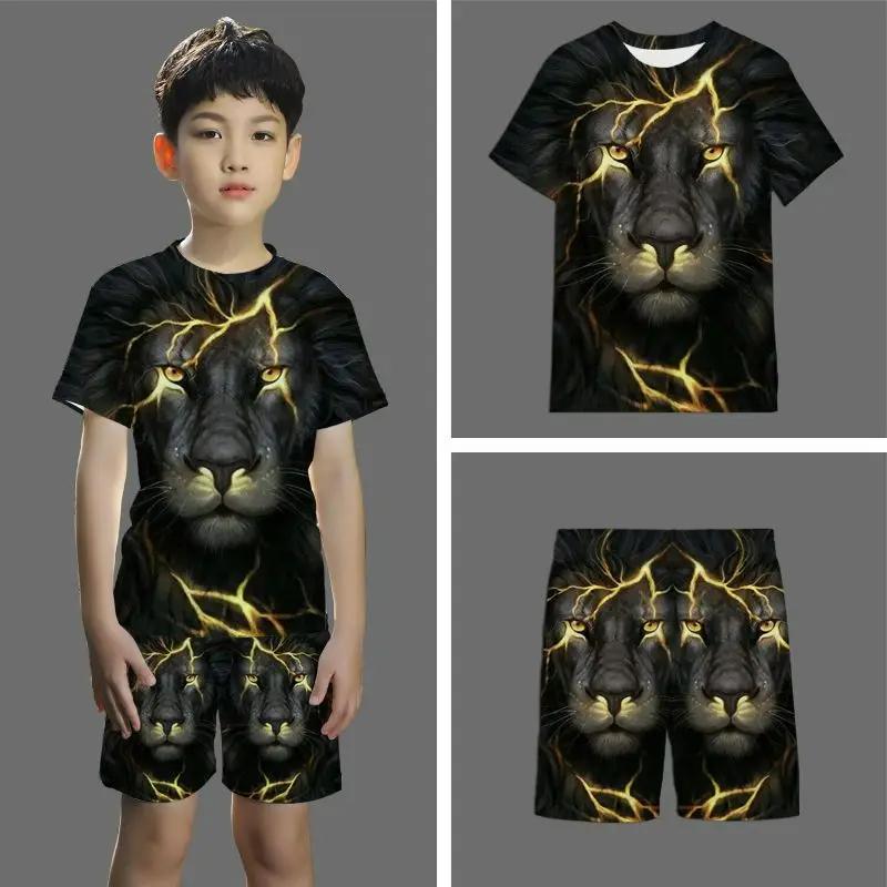 Kinder kurzarm shorts anzug 3D stereo sport anzug Student jugend und kinder shorts 2-stück set Sommer neuheit 2024