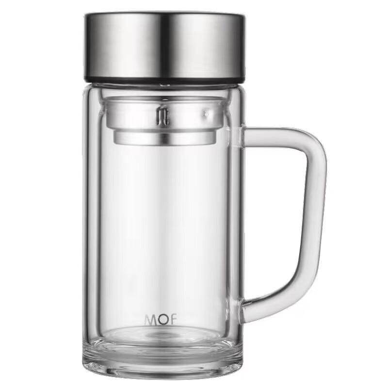 MOF Double-Layer High Borosilicate Glass Cup with Crystal Base