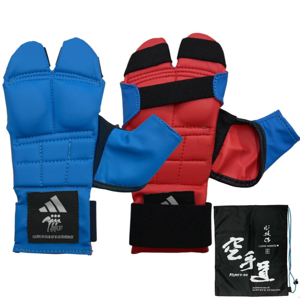 

Adidas Karate Fist 170mm for Elementary School Certified by the All Japan Karate Includes Karate Support, Reversible, (L), Students, Federation, Bag,