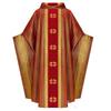 Casulla de Sacerdote Tejida Multicolores con Raya Dorada Vestimenta Litúrgica Gótica Túnica Clerical para Celebrante Pastor Iglesia Católica Misa