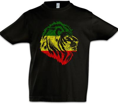 Rastafarian Lion V Kids Boys Kids Boys T-Shirt Rasta Lion Jah Irie Reggae Jamaica Africa