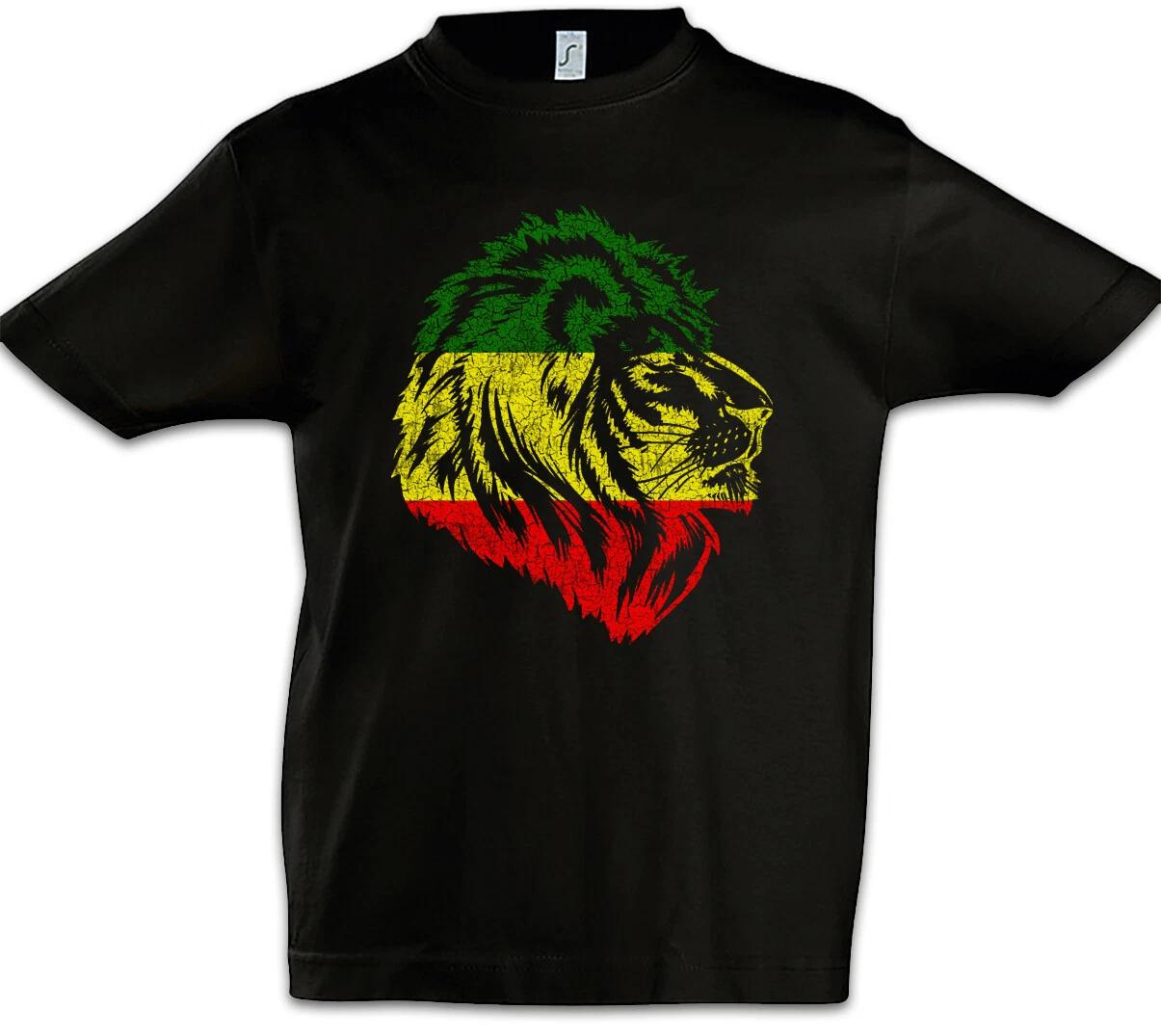 Rastafarian Lion V Kids Boys kids boys T-Shirt Rasta Lion Jah Irie Reggae Jamaica Africa 100