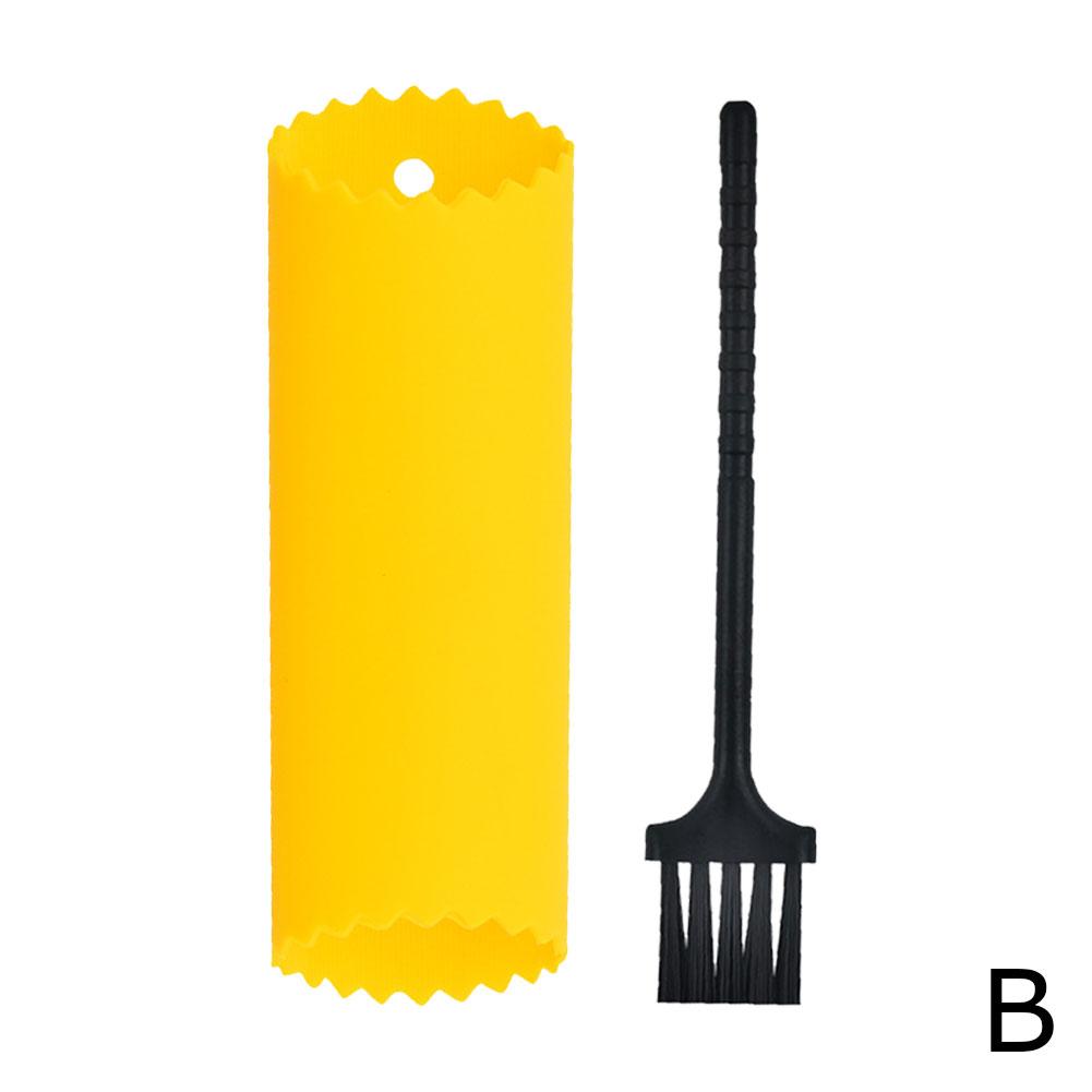 Silikon-Knoblauchschäler-Röhre 13x3cm Einfach zu schälen Küchenwerkzeug Hitzebeständig Rutschfester Griff Rot Grün Langlebiges Gadget mit Bürste