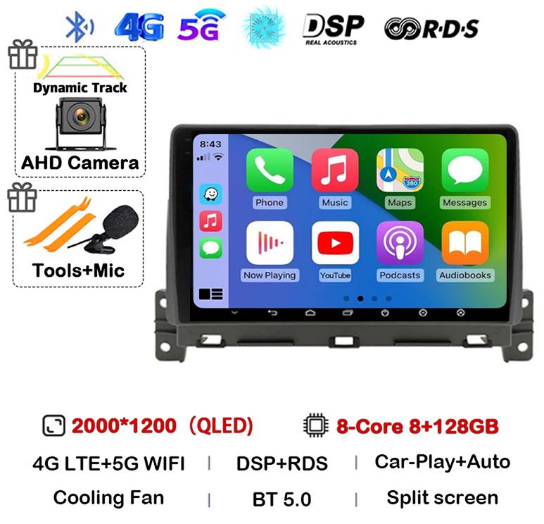 Android 14 Carplay Auto Car Radio For Great Wall Wingle 7 2018 2019 2020 Stereo Video GPS Navigation WIFI Multimedia Player DSP