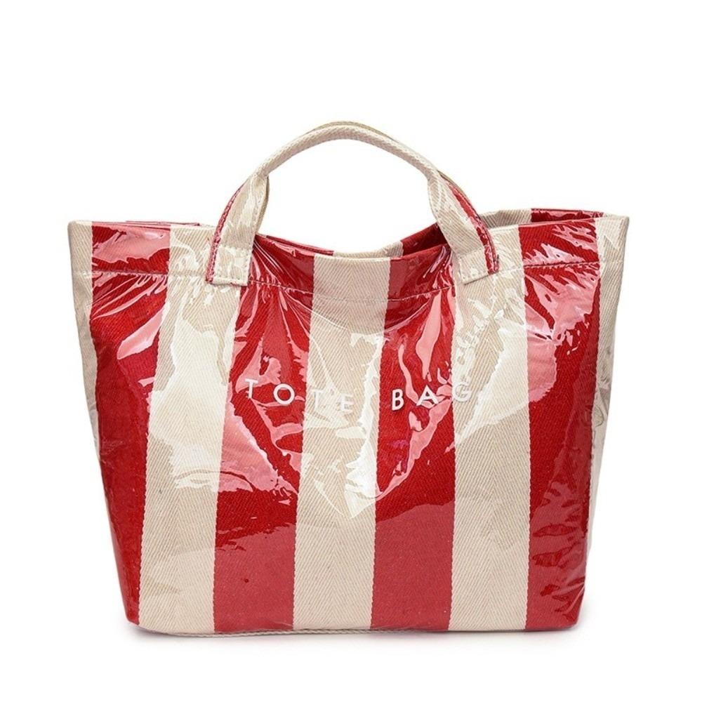 Waterproof PVC Handbag Large-Capacity Shoulder Bag New Shopping Bag Daily красный