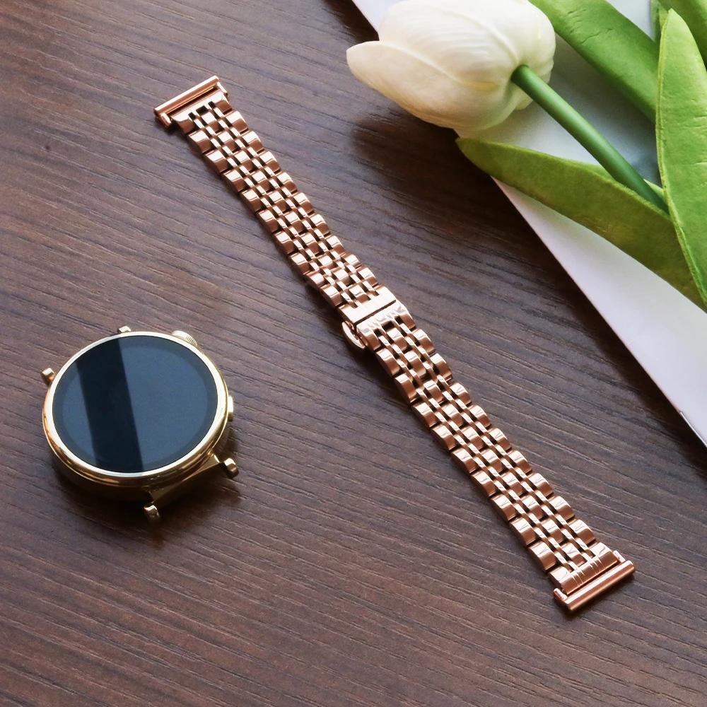 18mm 20 22mm Slim Stainless Steel Band for Huawei Watch GT5 Pro 42mm 46mm Women Bracelet for Samsung Galaxy 7 6 5 40/44mm Strap