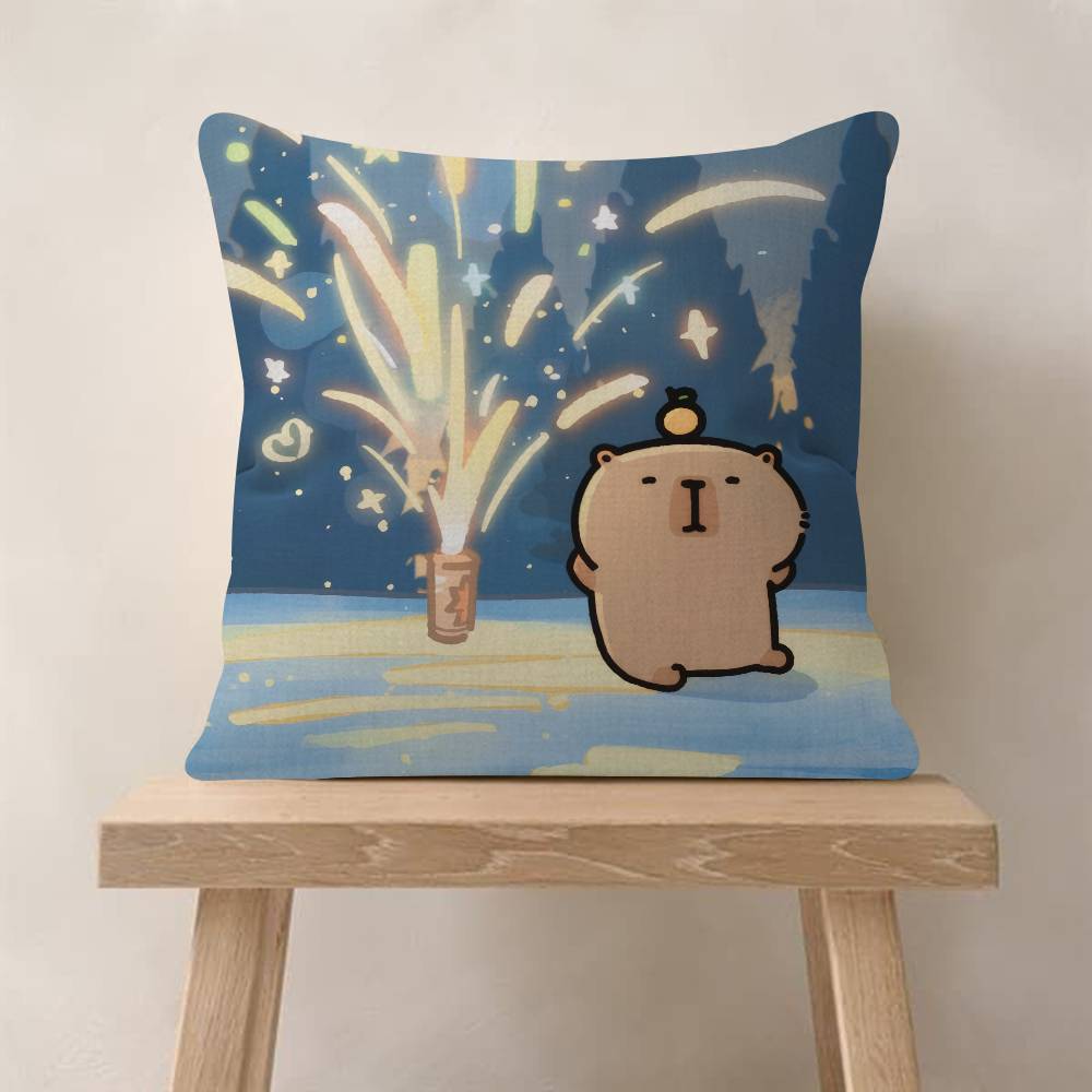 Anime CCapybara Cartoon Cute  Personalized Pillow Cover Kids Bedroom Wild Party Decor Pillowcase kid Birthday shower Gift
