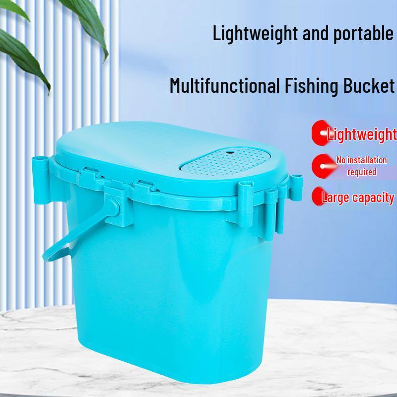 Compact Multifunctional Fishing Box Set: Thickened Handheld Bucket for Lure and Live Fish Upgraded Fishing Bucket [Bucket + Storage Box]