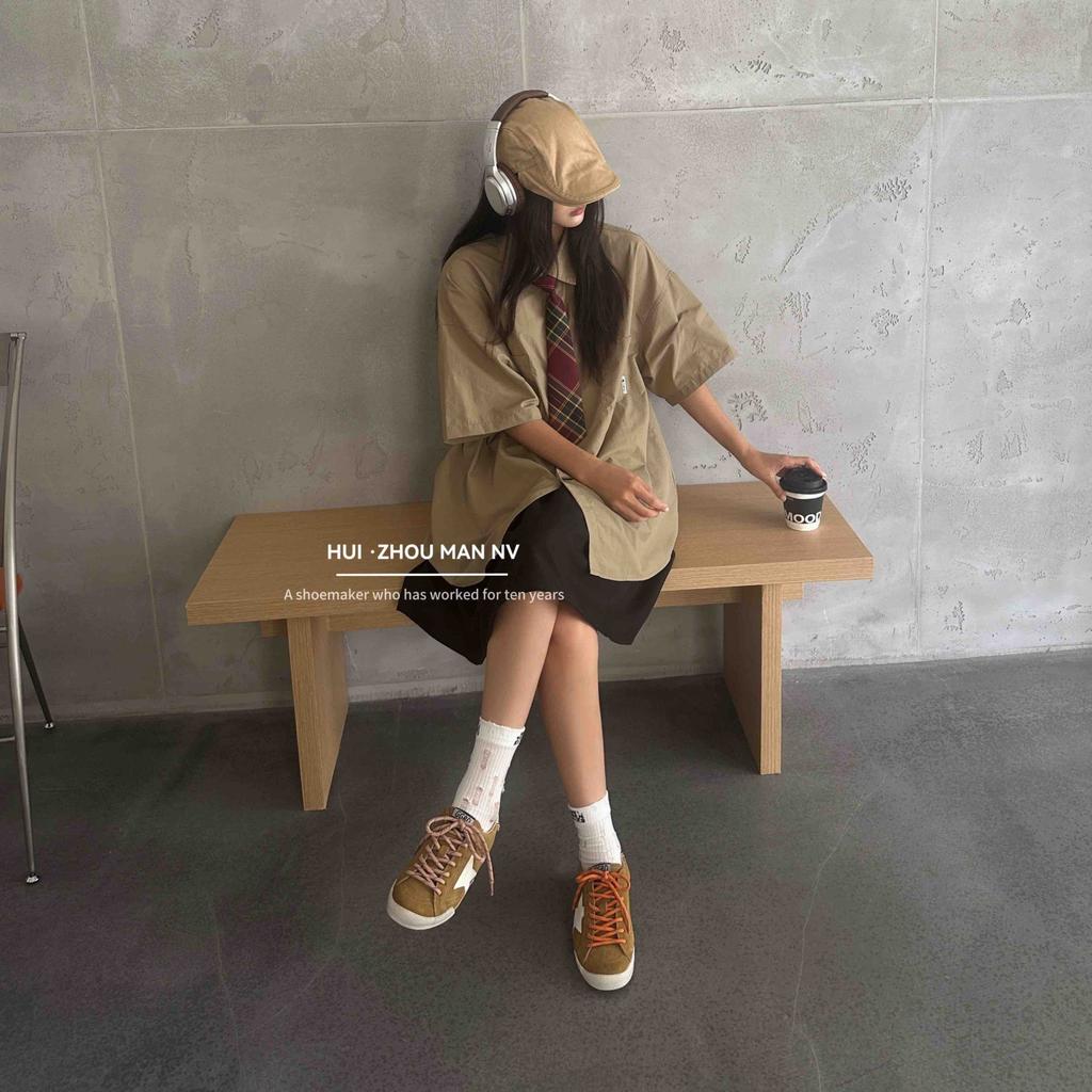 Leather retro German training shoes women's 2025 new versatile small dirty shoes lace-up flat casual sports board shoes women