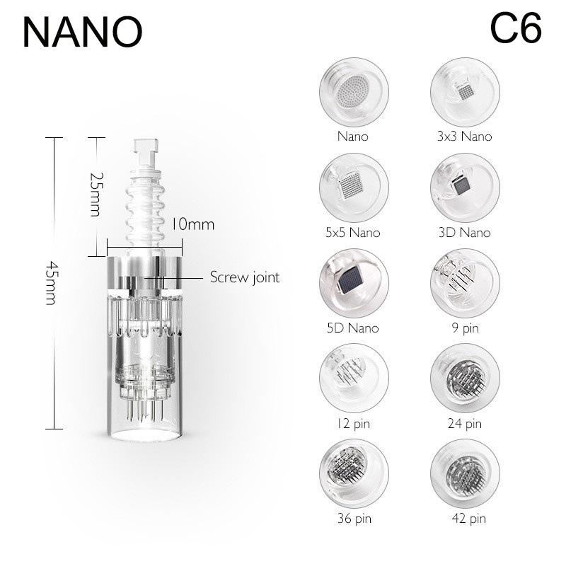 Nano 9 12 24 36 42 Pin Dr Pen N2 M5 M7 E30 Derma Pen Needle Cartridges Microneedling Machine Bayonet Replace Stamp
